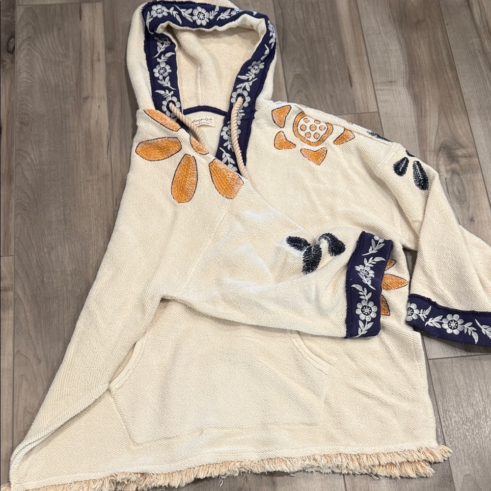 Free People Shoreline Cotton Terry Hooded Pullover Swearshirt. New without tags - Picture 13 of 16